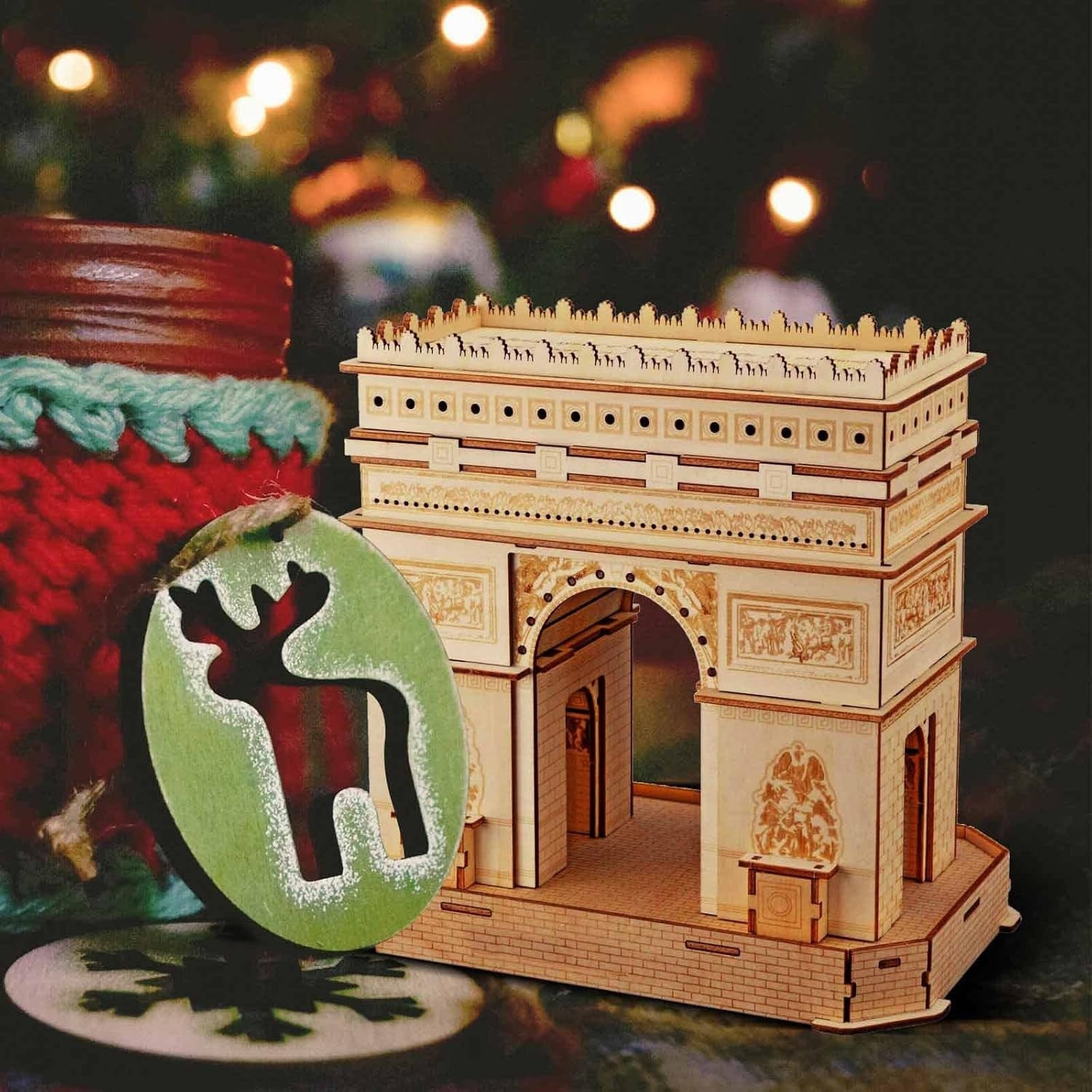 3D Wooden Puzzle Arc De Triomphe Model Kit DIY Educational Gift