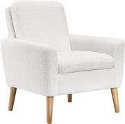 White Sherpa Accent Chair Comfy Armchair for Living Room Bedroom Office
