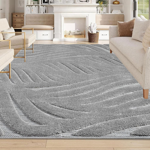 Grey Hallway Rug 120x170cm Soft Modern Area Mat for Living Room Bedroom