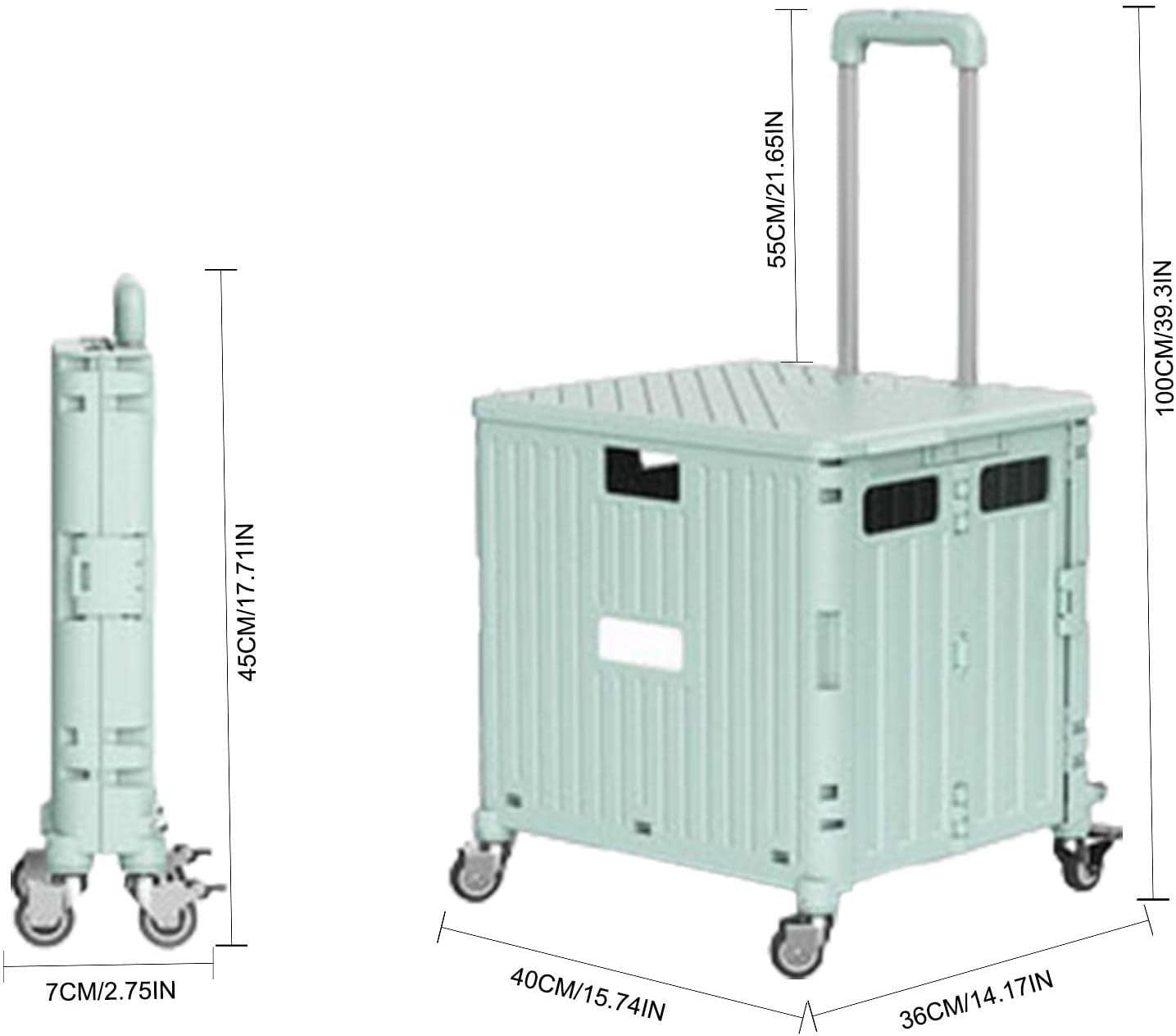 Folding Shopping Trolley with Lid – 65L Collapsible Rolling Cart for Storage