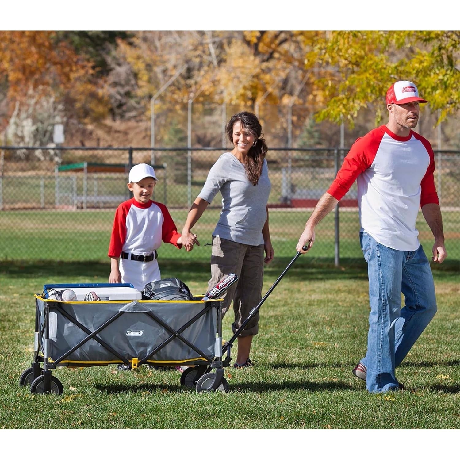 Coleman Folding Camp Wagon Heavy Duty Outdoor Utility Cart w/ Telescoping Handle