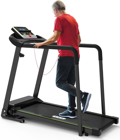 Foldable Home Walking Treadmill 300LBS Heavy Duty with Long Handrail & LCD