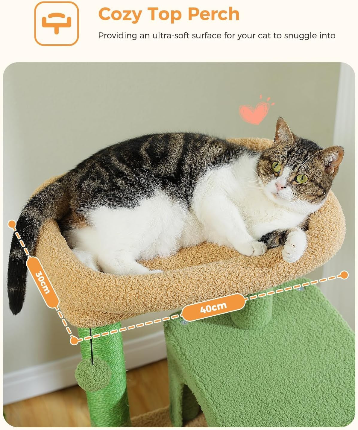 Cat Tree Tower 116cm Multi Level Scratching Posts Hammock Condo Kitten