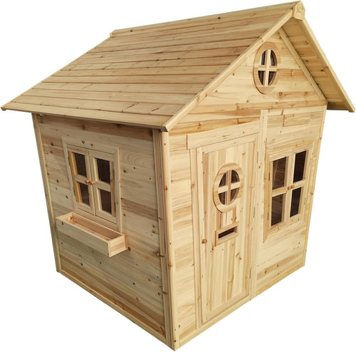 Large Wooden Kids Playhouse Outdoor Wendy House w Windows Letterbox