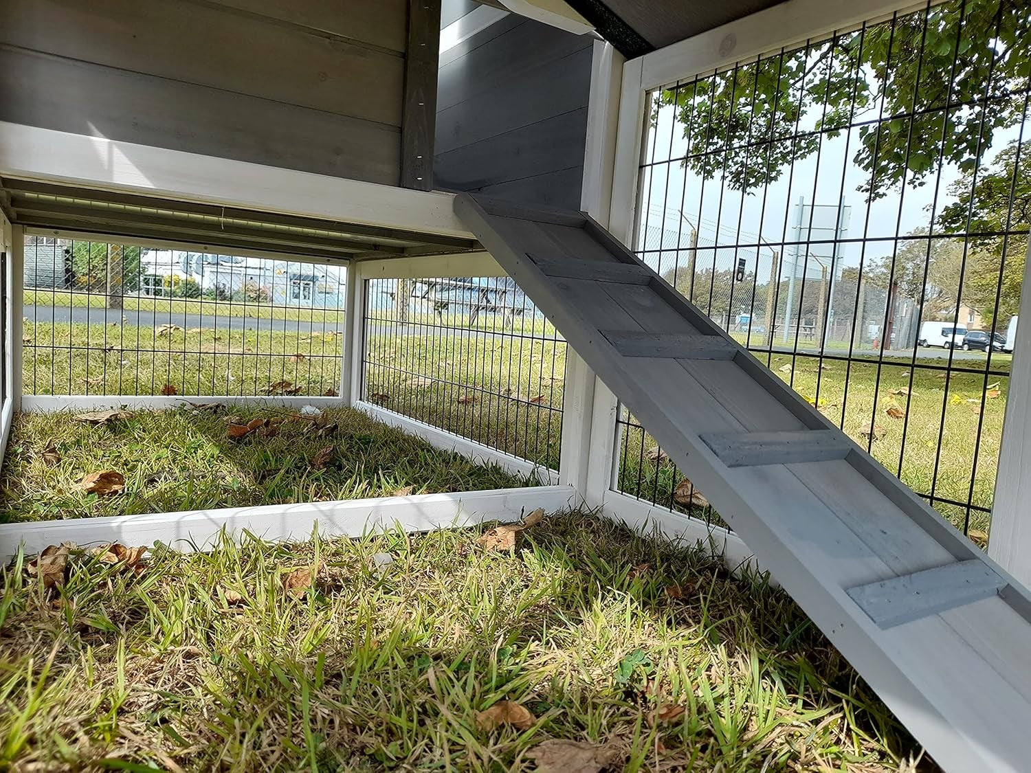 XXL Rabbit Hutch Outdoor with Run 2 Tier Rain Cover Night Shelter