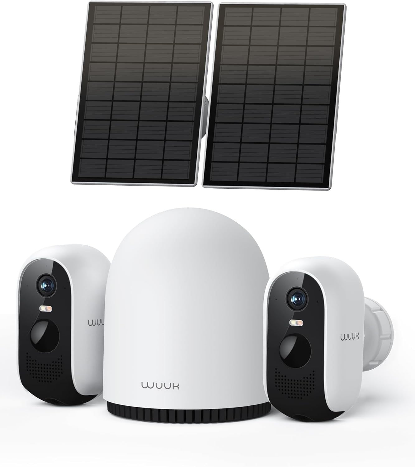 Solar Security Camera System 2K Wireless 2 Cam No Monthly Fee WiFi