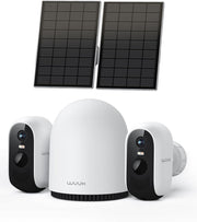 Solar Security Camera System 2K Wireless 2 Cam No Monthly Fee WiFi