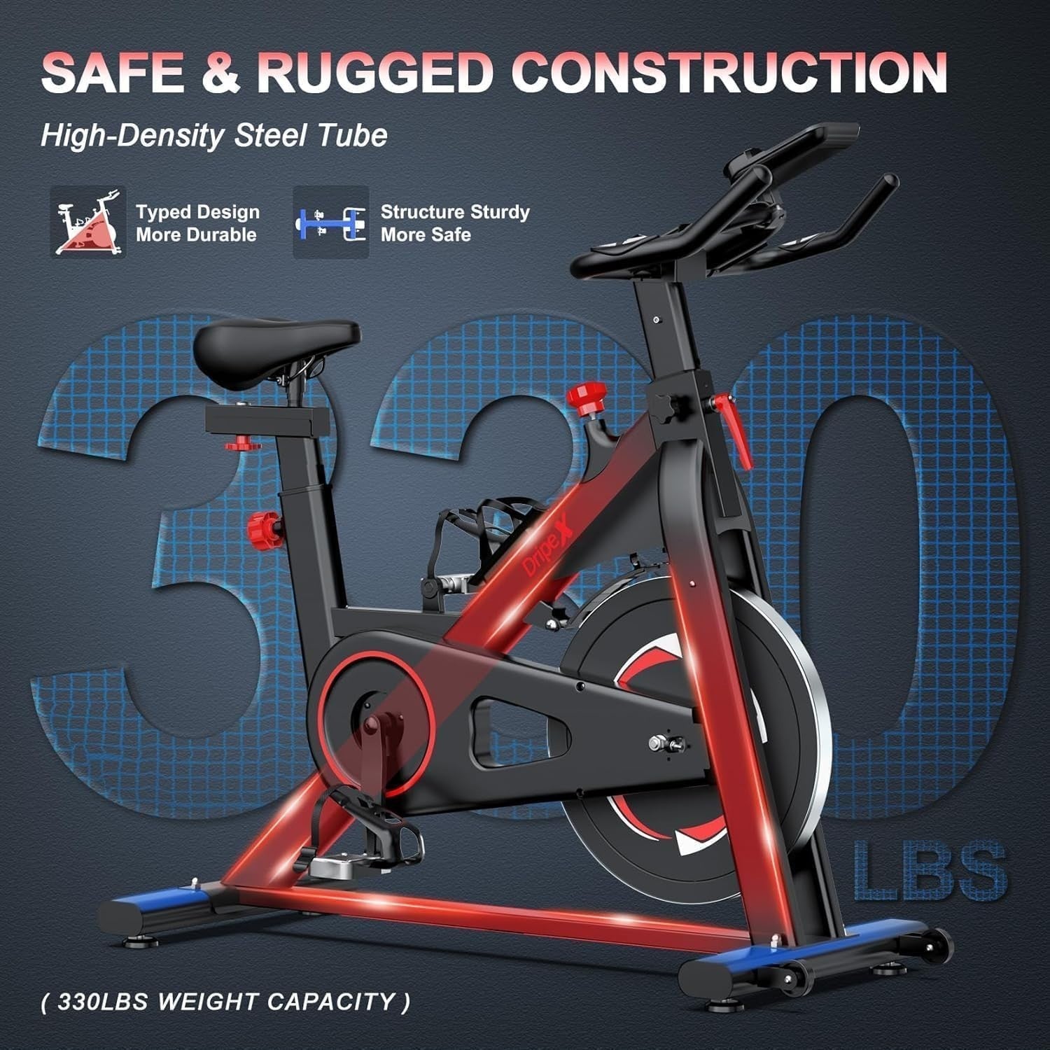 Quiet Magnetic Exercise Bike for Home w/ LCD Display, Heart Rate & 35lb Flywheel