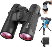 12x42 HD Waterproof Binoculars with Phone Adapter for Bird Watching & Travel