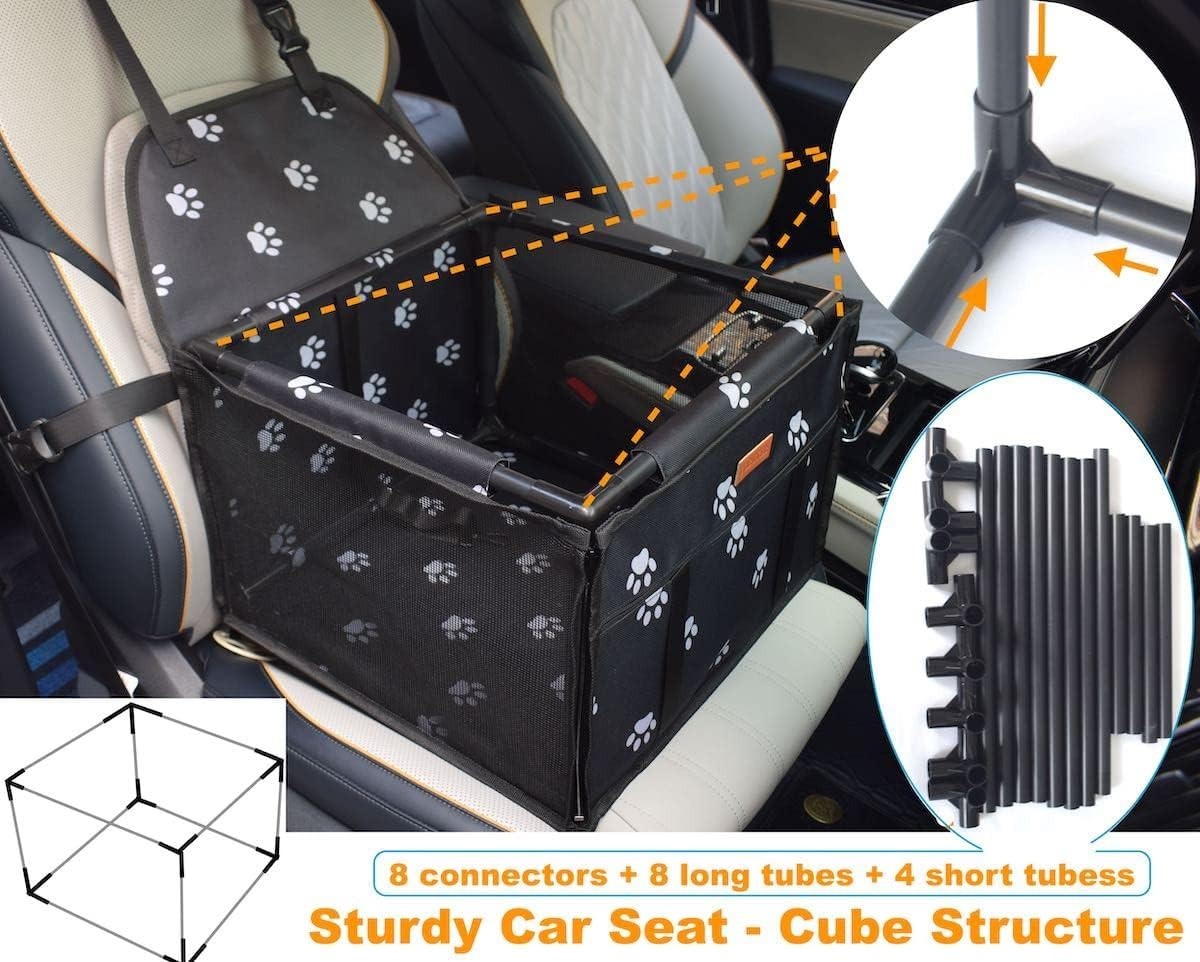 Waterproof Dog Car Seat Booster Travel Carrier Safety Harness Black