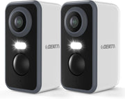 2 Pack 2K Wireless Security Cameras Outdoor Battery WiFi Night Vision