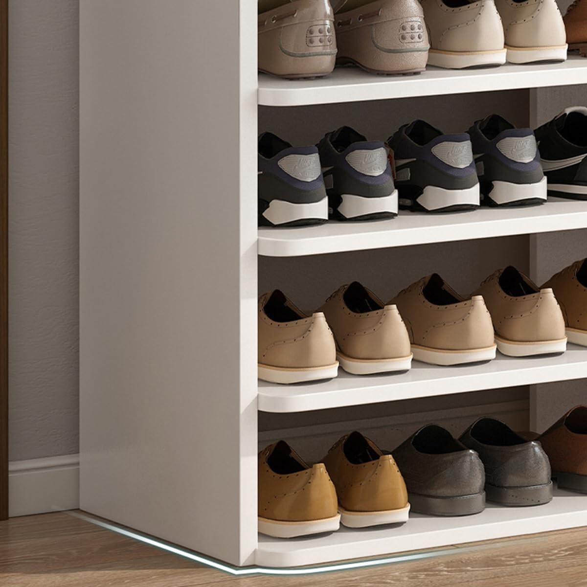 6-Layer Shoe Cabinet, 102x26x88 cm White, Large Capacity Storage Rack