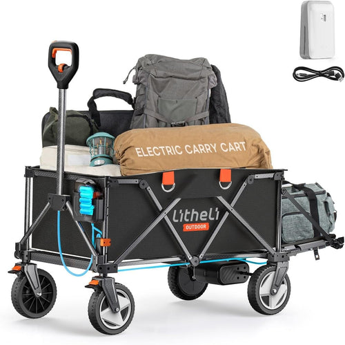 Electric Folding Wagon 200L 60kg Off-Road Festival Trolley Variable Speed Cart