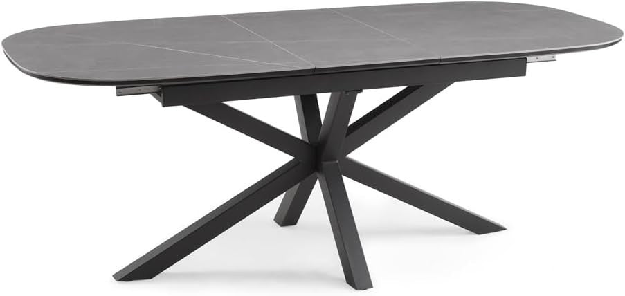 Extending Sintered Stone Dining Table Grey Modern Heatproof Scratchproof