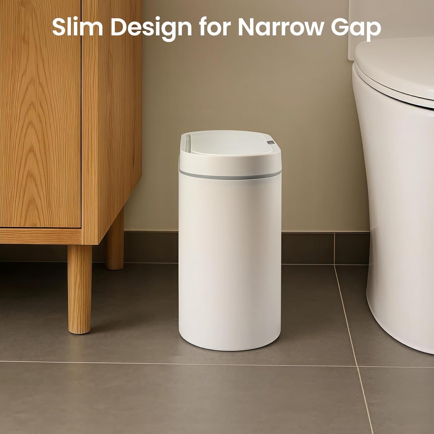 White 7.5L Automatic Sensor Bin Touchless Bathroom Kitchen