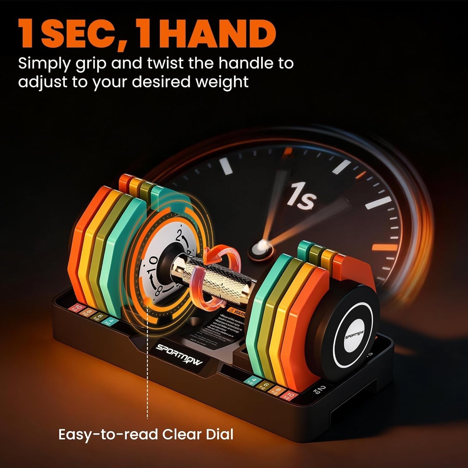 Adjustable Dumbbell Set Pair 2–10kg Quick Twist Non-Slip Space Saving