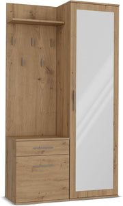 Modern Hallway Wardrobe with Drawers, Hooks & Shoe Storage, 180cm Tall