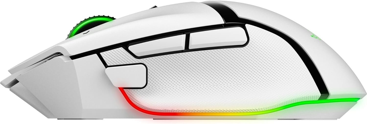 Pro Wireless Gaming Mouse 30K DPI RGB Tilt Wheel 11 Button Ergonomic White