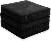 Z Bed Chair Futon Mattress Black Fold Out Single Sofa Bed Footstool Seat