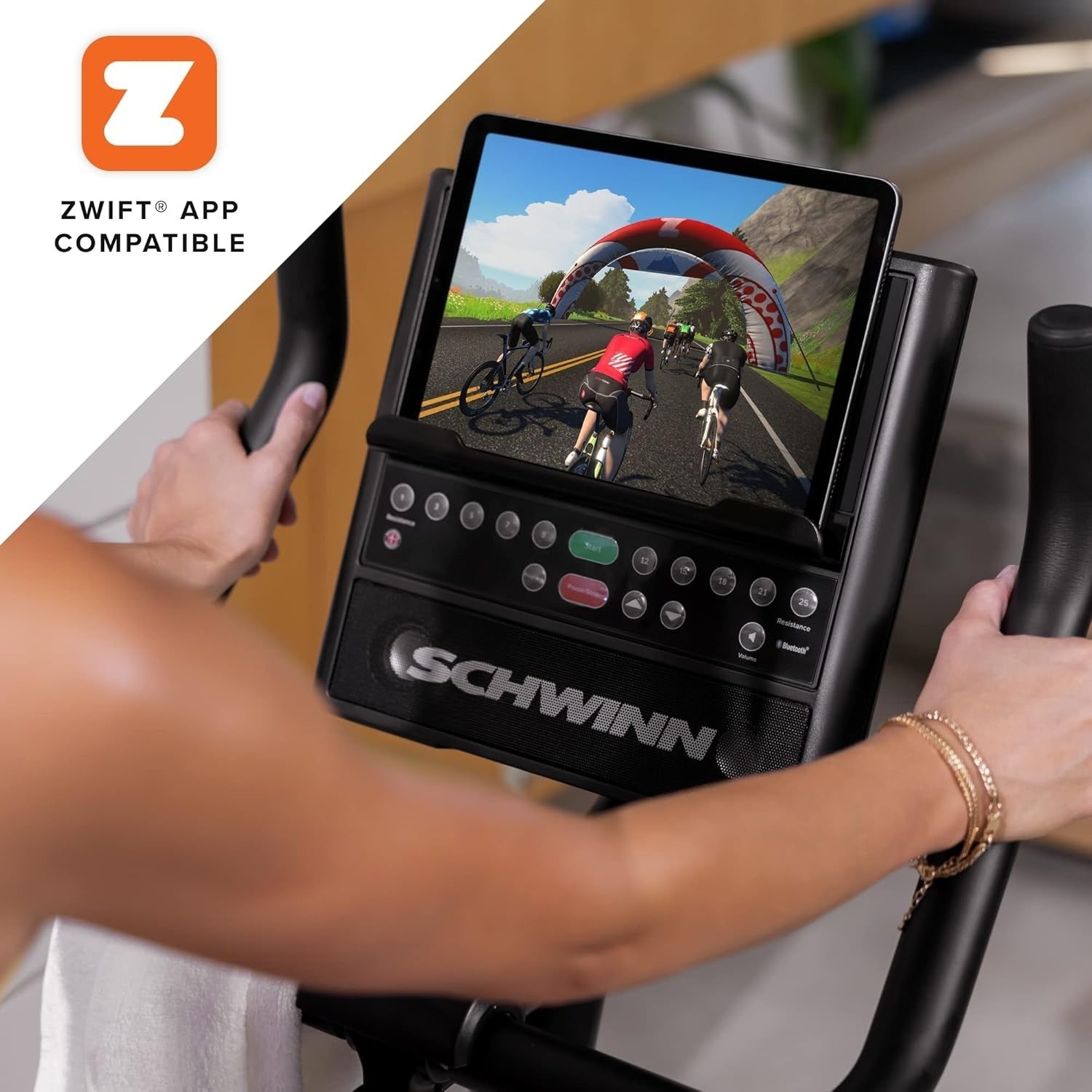 Connected Upright Exercise Bike Magnetic Resistance w/ Display & App Sync
