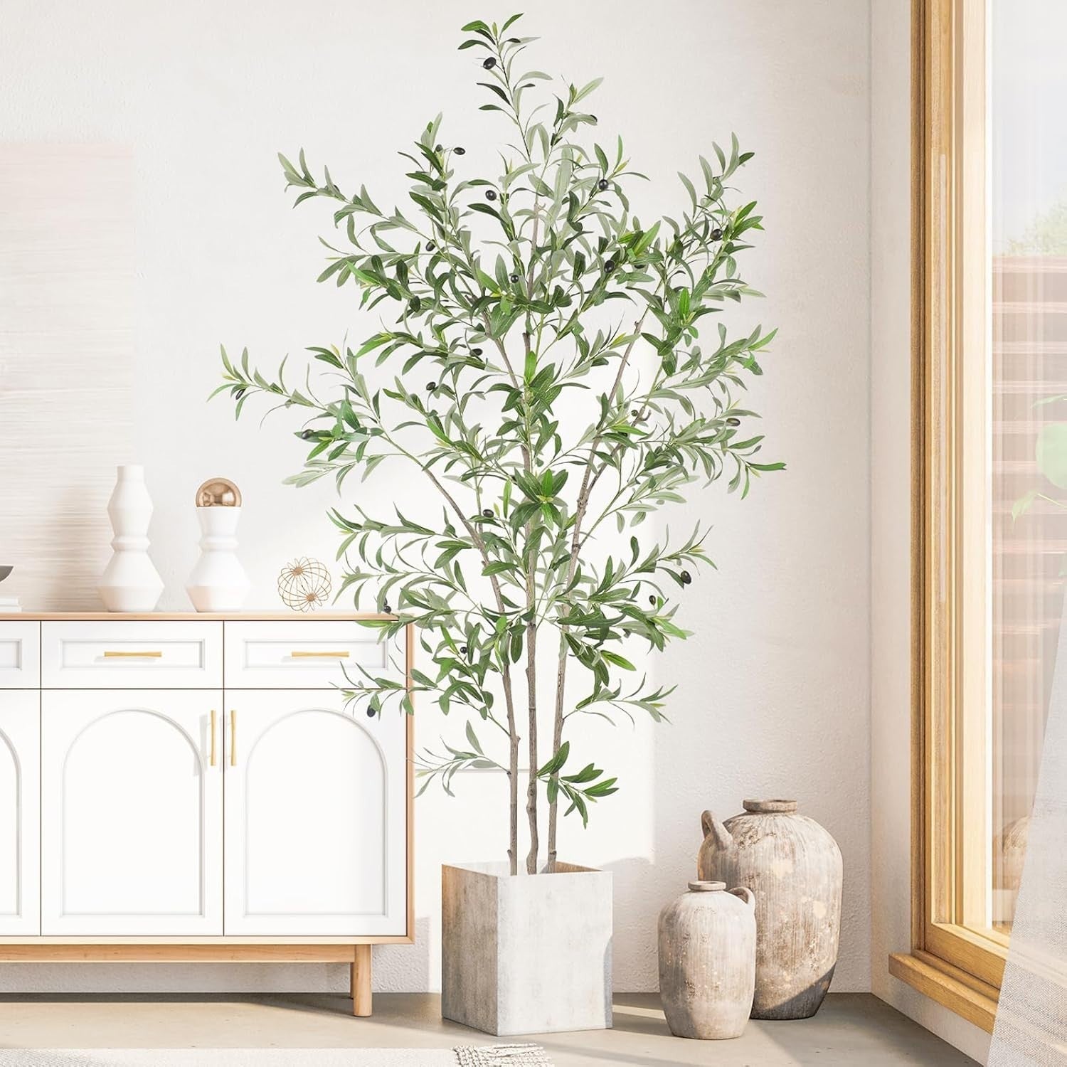 6ft Artificial Olive Tree Tall Faux Plant Indoor Realistic Leaves Home Decor