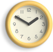 Small Yellow Wall Clock 22cm Modern Silent Quartz Round Minimalist Home Decor