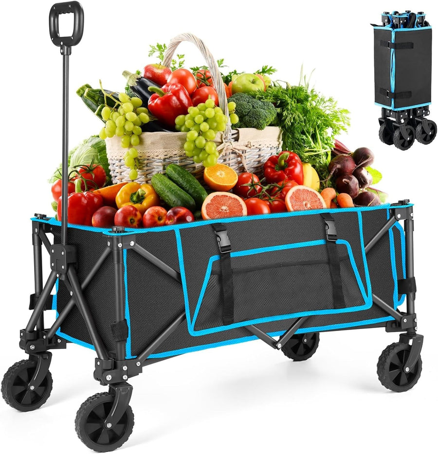 Foldable Festival Trolley Wagon 150lb Load Camping Cart Wheels