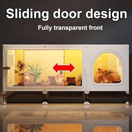 Indoor Plastic Chicken Coop Sliding Door Clear Panel Cage
