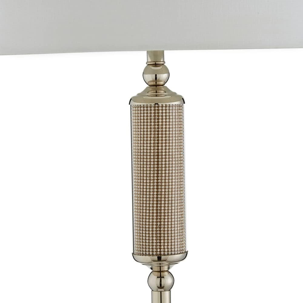 Modern Floor Lamp with Drum Fabric Shade & Foot Switch, 140cm Tall