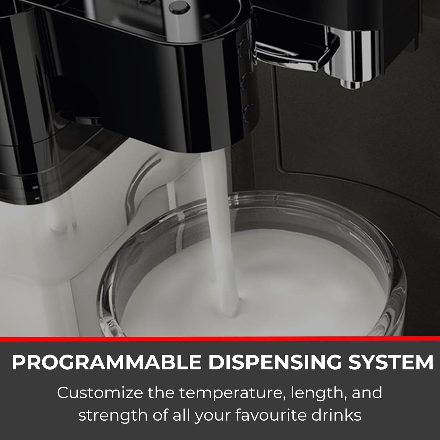 Automatic Bean-to-Cup Coffee Machine with Milk Frother 1500W 1.8L Tank Grey