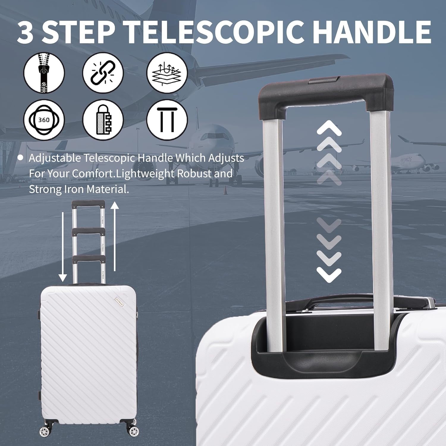 Extra Large 32'' Hold Luggage ABS Hard Shell Lightweight 4 Wheel 125L
