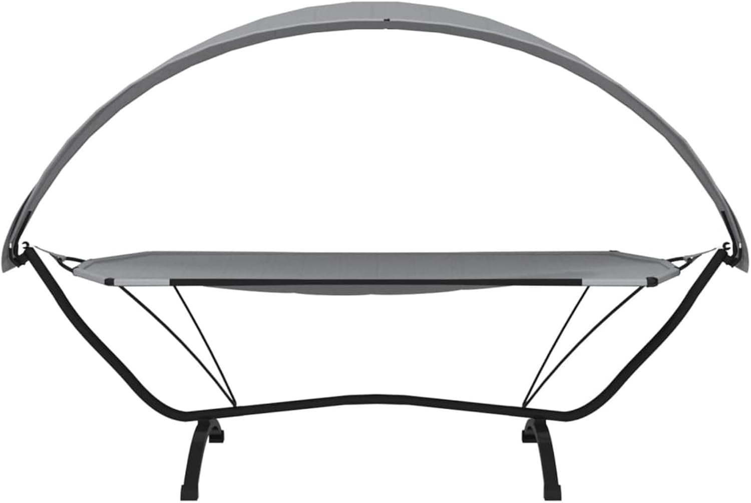 Grey Outdoor Canopy Lounge Bed Chaise Sunbed | Steel Frame, Oxford Fabric
