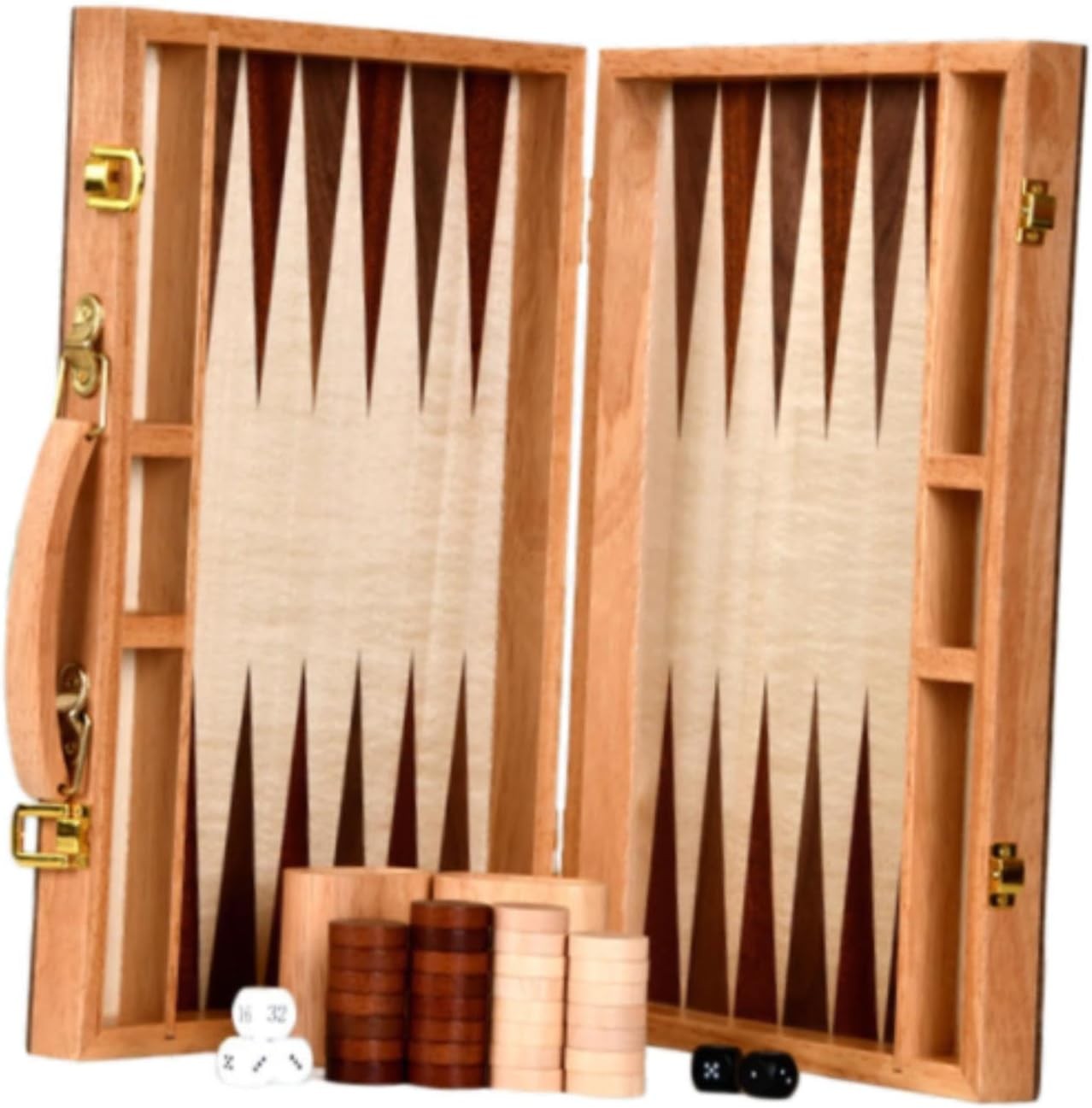 Backgammon Set Wooden Folding Board Game Lightweight Travel Desk Play