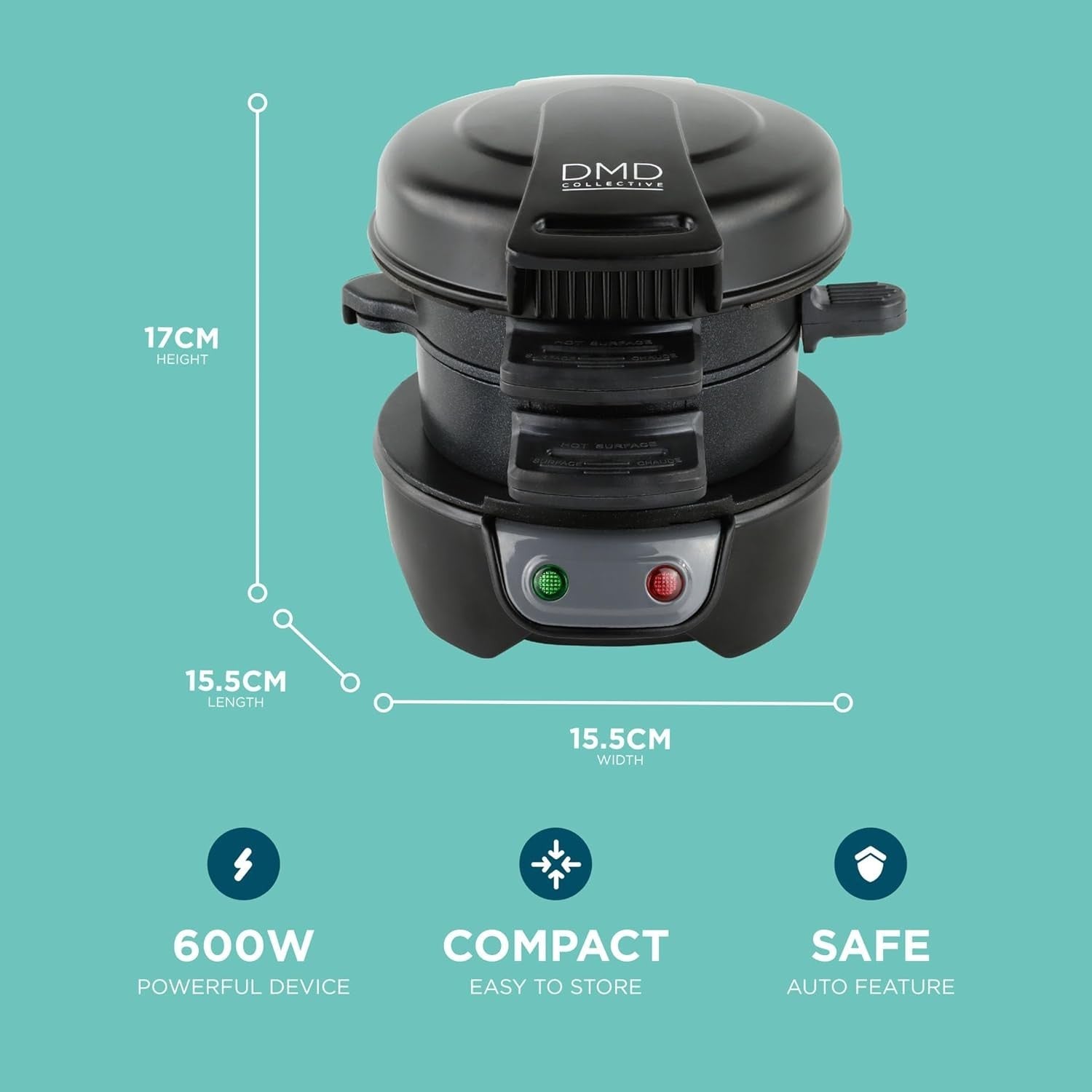 Electric Breakfast Sandwich & Muffin Maker Non-Stick Toastie Cooker
