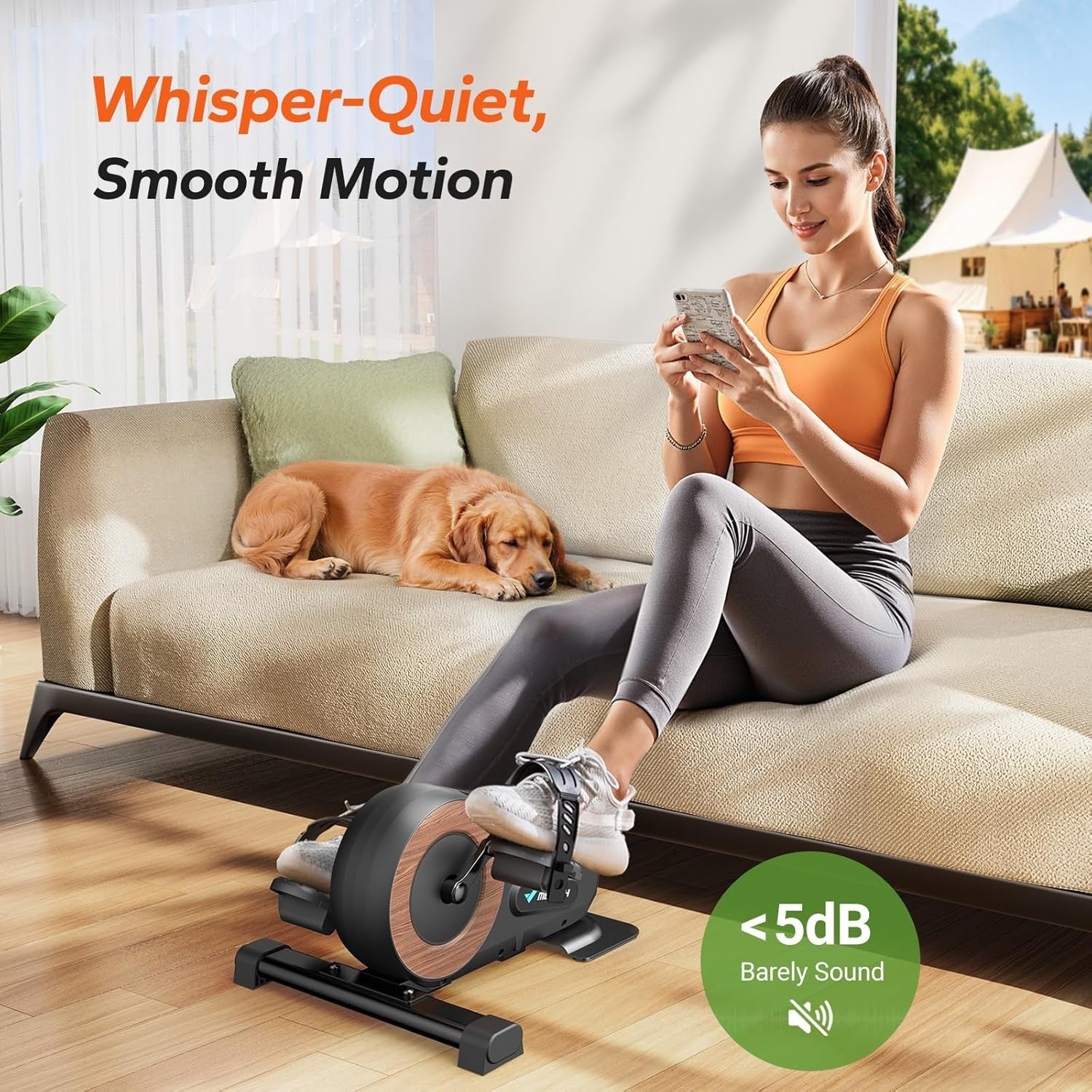 Under Desk Exercise Bike 8 Level Magnetic Pedal Exerciser LCD Quiet