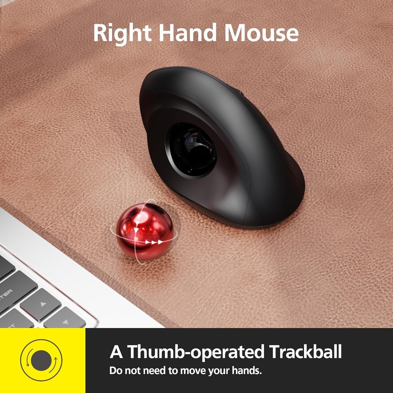 Wireless Ergonomic Vertical Trackball Mouse 3 DPI 2.4G USB PC Mac