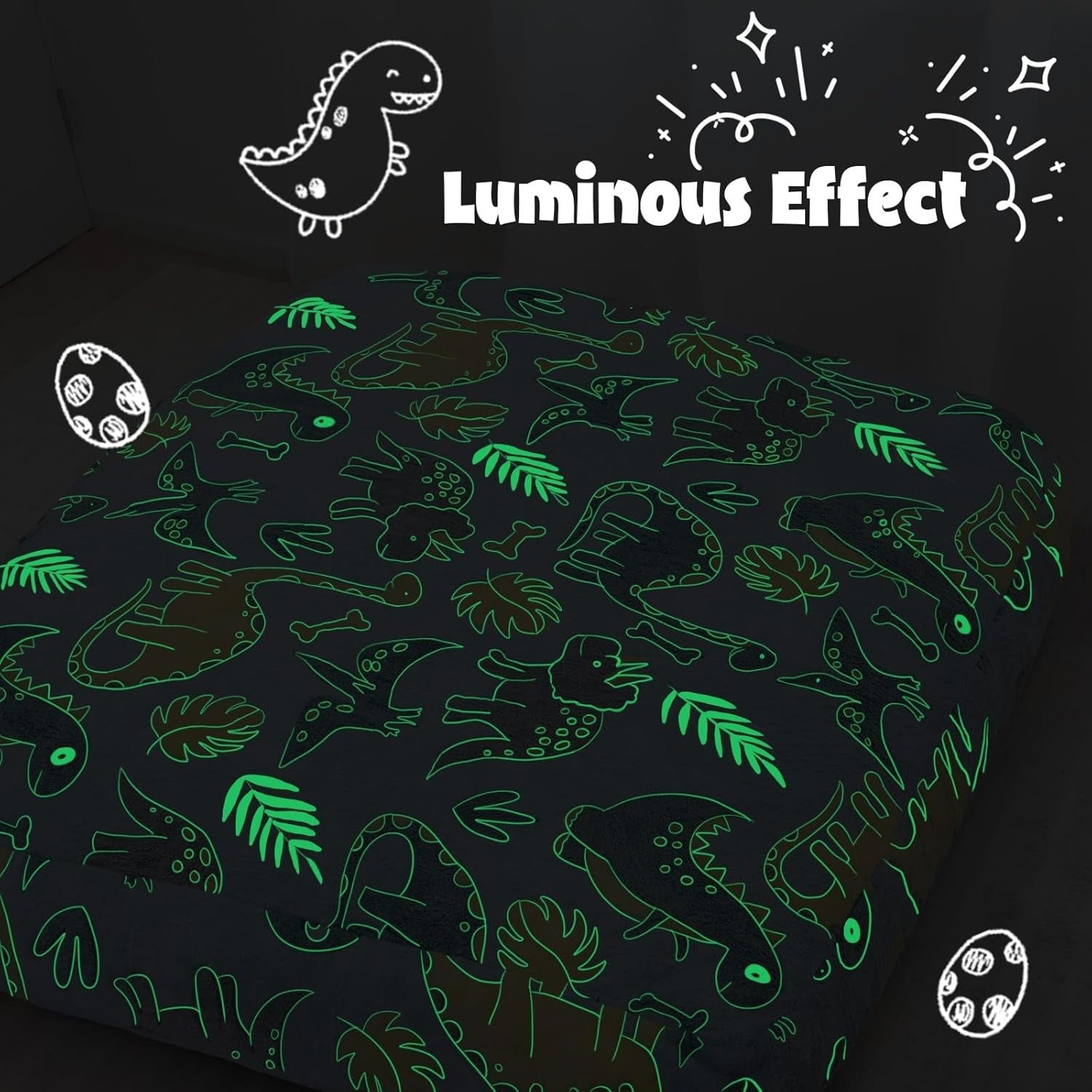 Kids Dinosaur Bean Bag Chair Bed 4-in-1 Sofa Sleep Mat Playroom Seat
