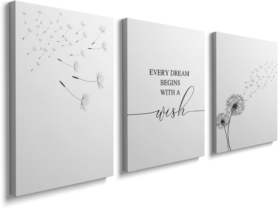 Minimalist Inspirational Wall Art Set of 3 Framed Canvas 30x40cm Prints