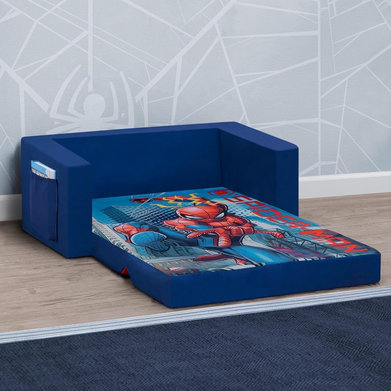 Kids Flip Out Sofa Bed 2 in 1 Convertible Chair Lounger with Storage Pocket