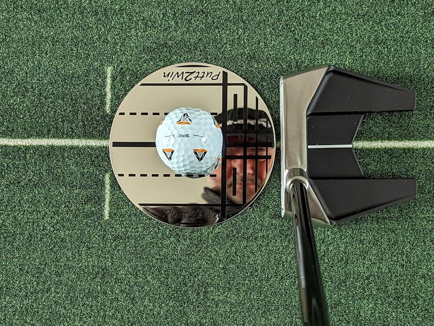 Indoor Golf Putting Mat Trainer Practice Green Alignment Mirror 6.5ft