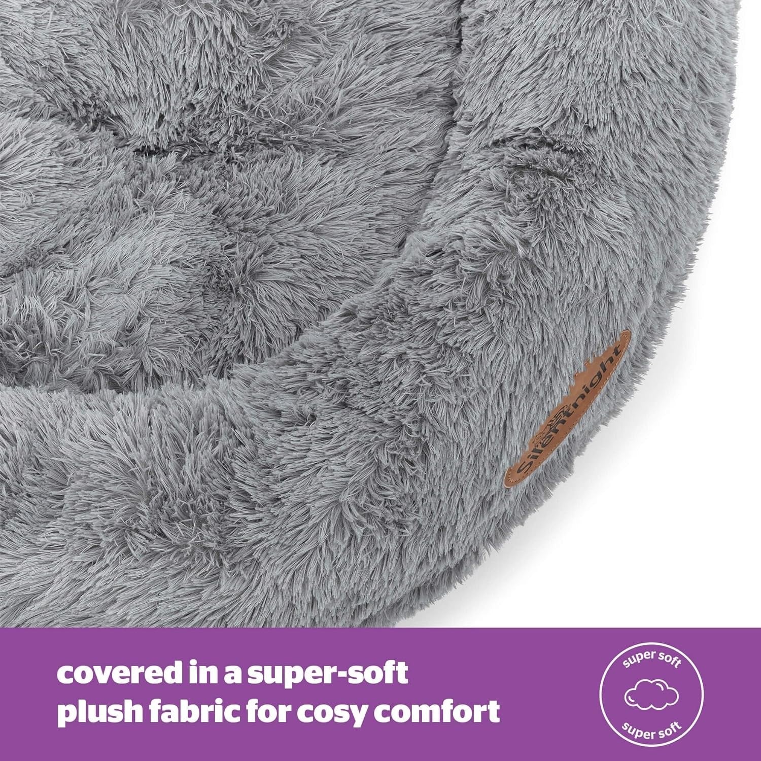 70cm Calming Donut Dog Bed Plush Washable Anti Anxiety Pet