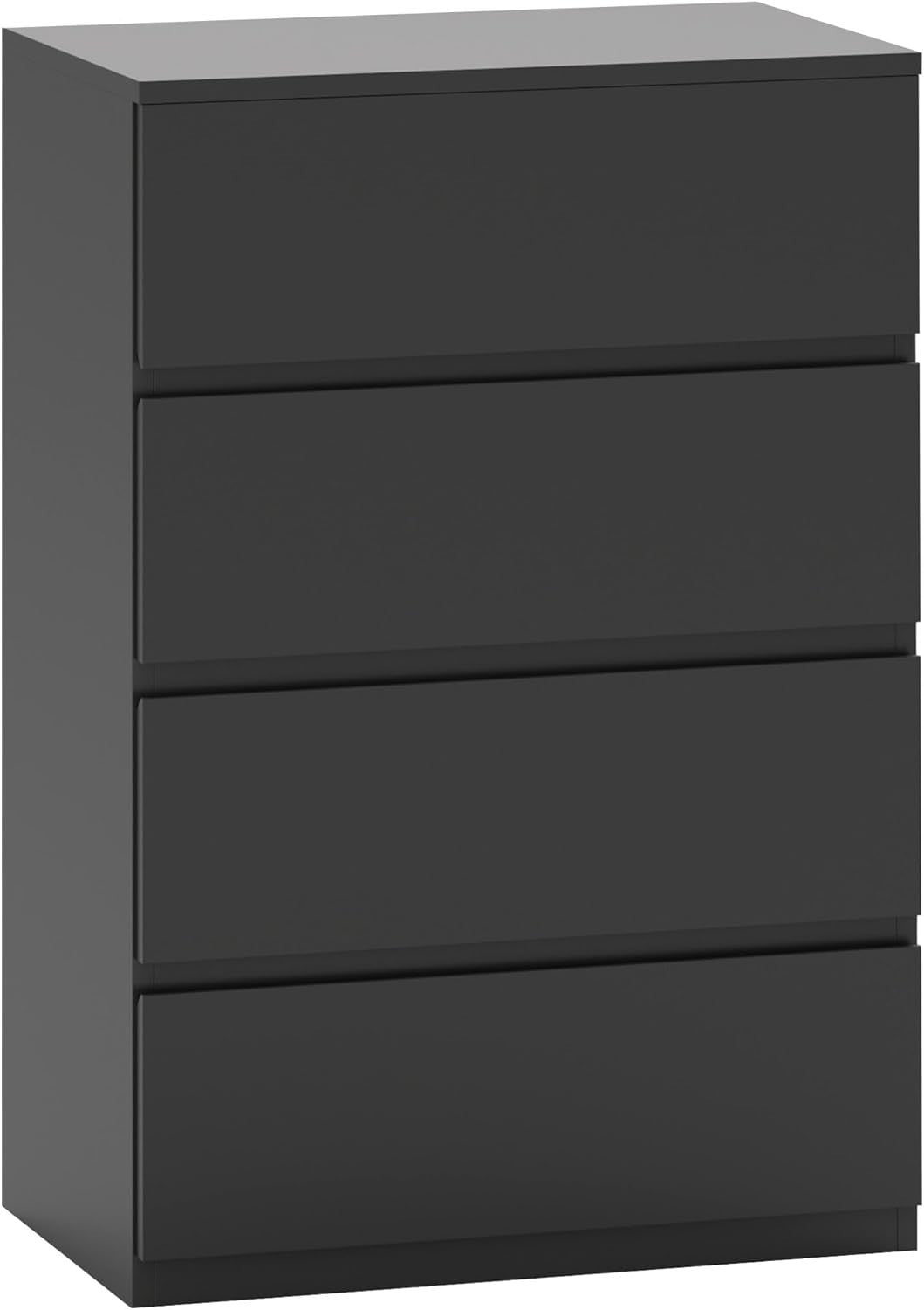 Black 4 Drawer Chest Bedroom Storage Cabinet Modern Tall Unit 80cm