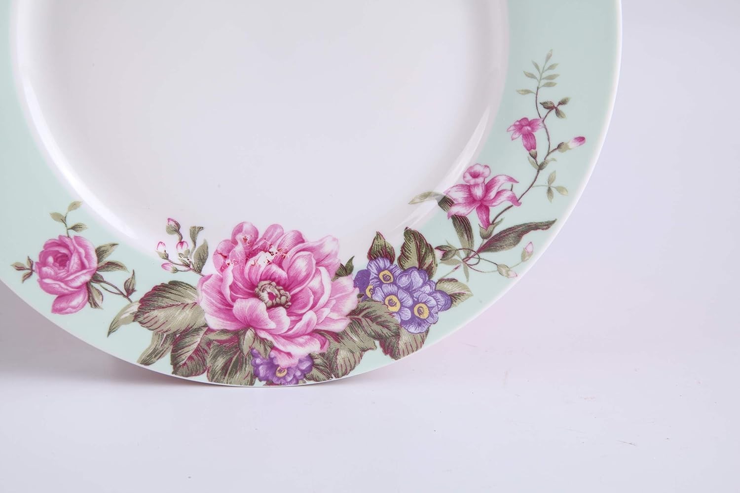 Vintage Floral Dessert Plates Set of 4 7in Shabby Chic Tea Cake Plates