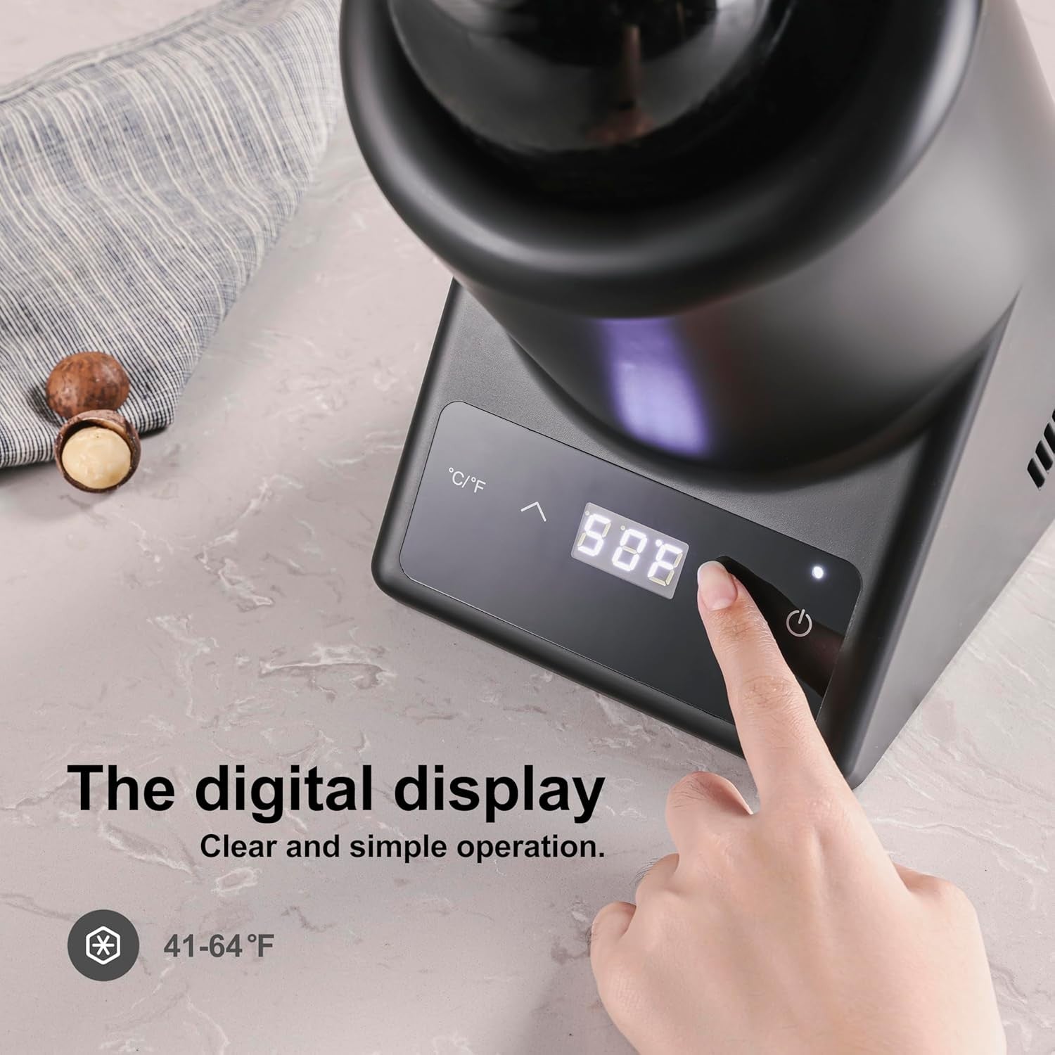 Electric Wine Bottle Chiller 750ml Digital Temperature Control Ice Free