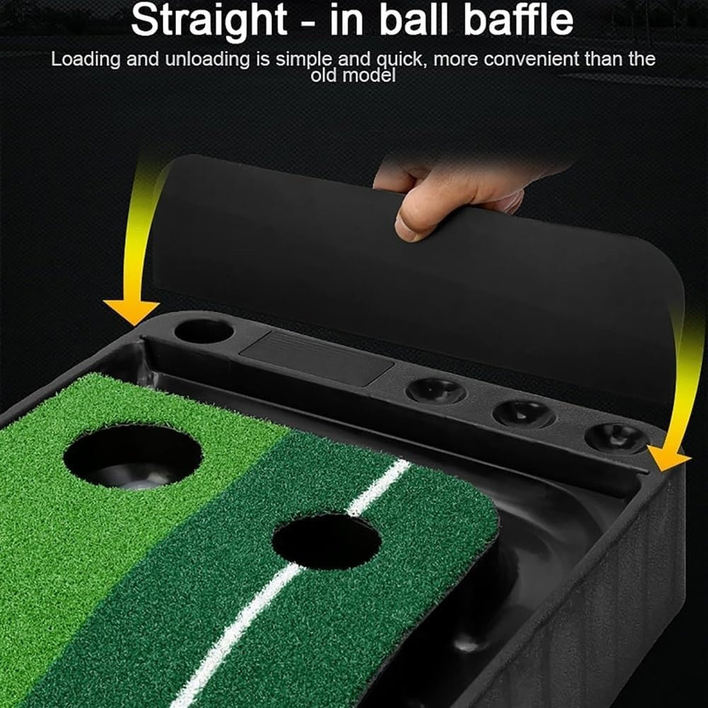 Golf Putting Mat Auto Ball Return 2 Hole Indoor Practice Trainer Home