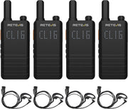 Slim Walkie Talkies 4 Pack Screen VOX USB-C PMR446 Business Radio