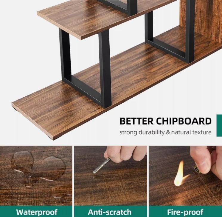 5 Tier L-Shaped Ladder Bookshelf Freestanding Display Unit for Living Room