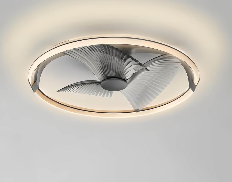 73CM Smart LED Ceiling Fan Light, Stepless Speed & Dimming, Black Matte