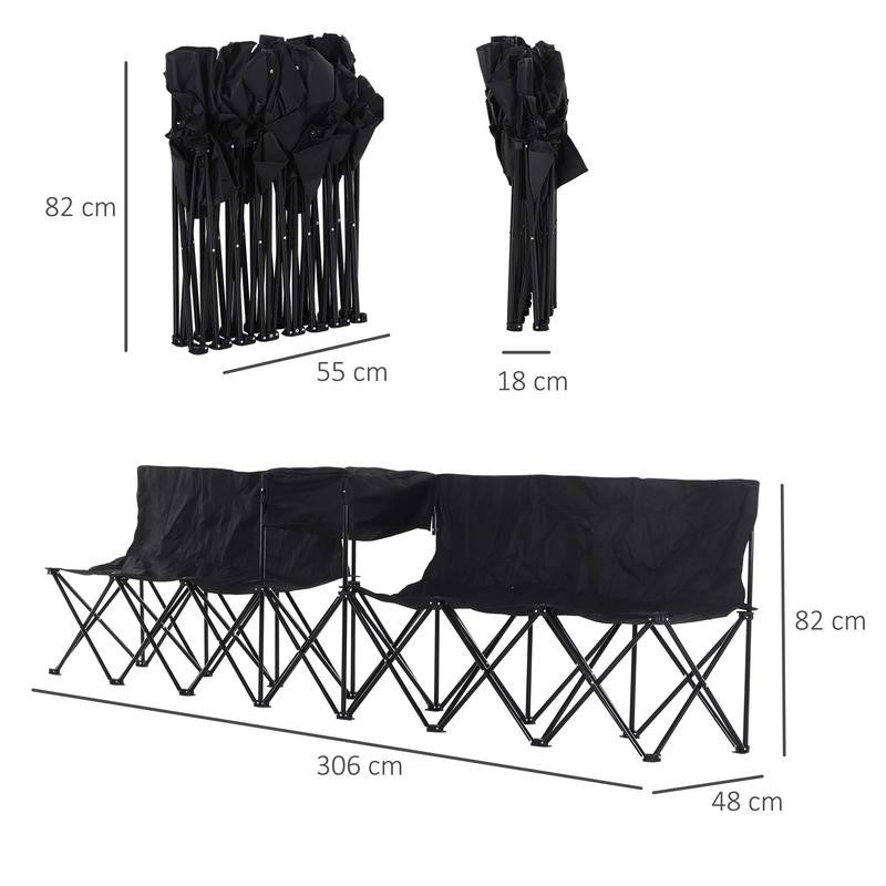 6 Seat Folding Camping Bench w/ Cooler Bag Carry Bag Sports Outdoor Picnic