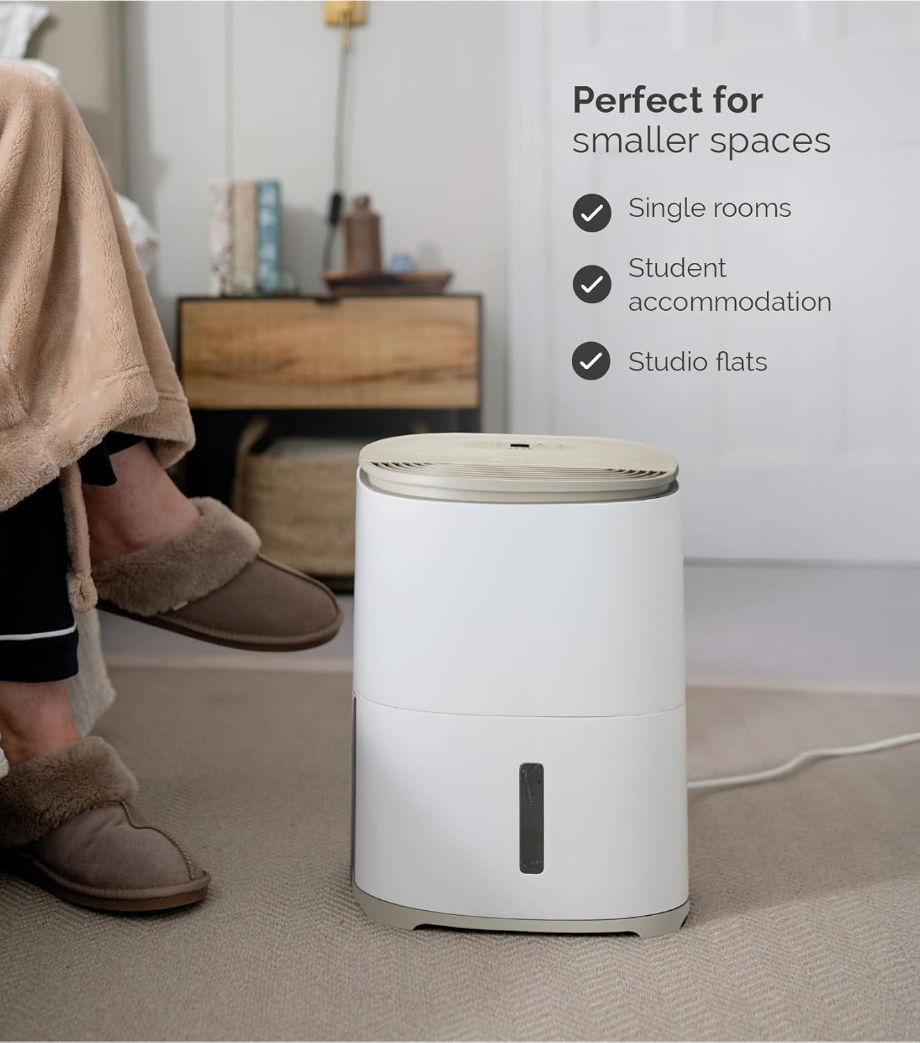 Compact 6L Dehumidifier with HEPA Air Purifier 32dB Bedroom Flat